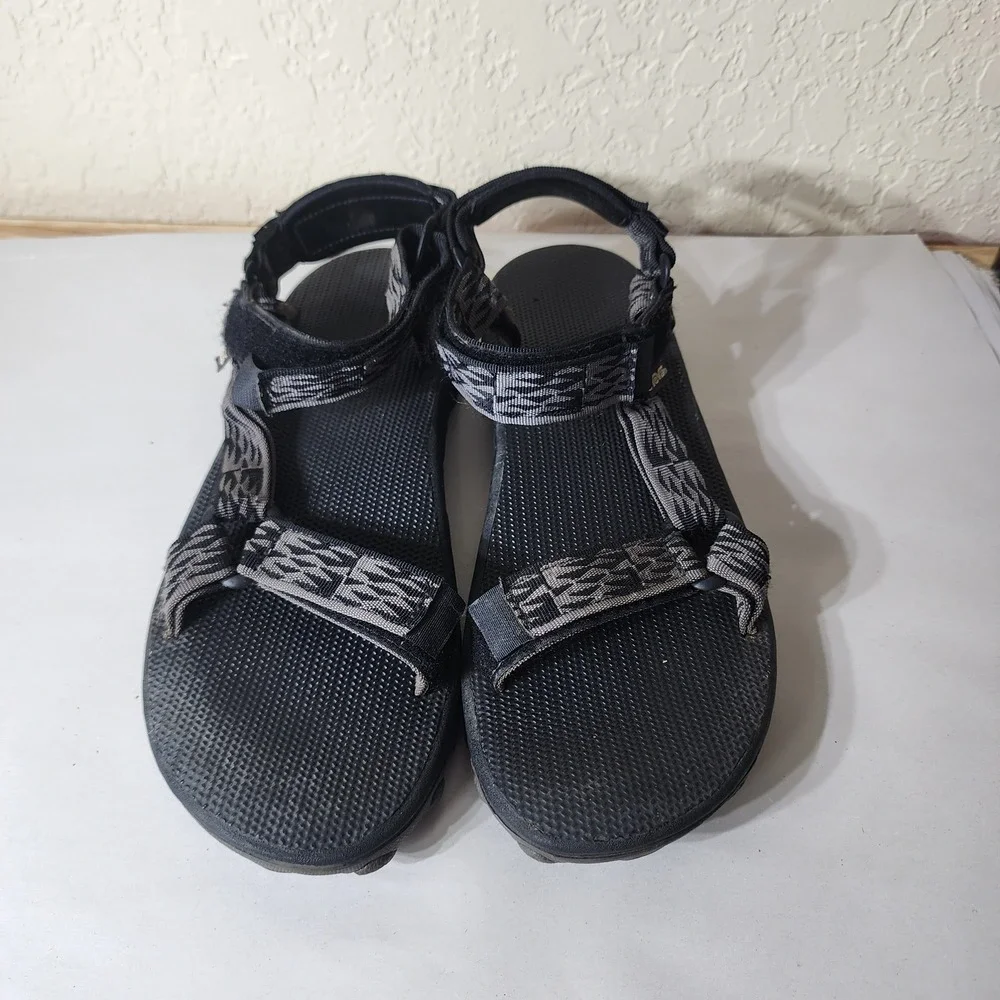 Teva Hurricane Sport Sandals Mens 12 Black Grey Geometric Straps 6601 F10099G